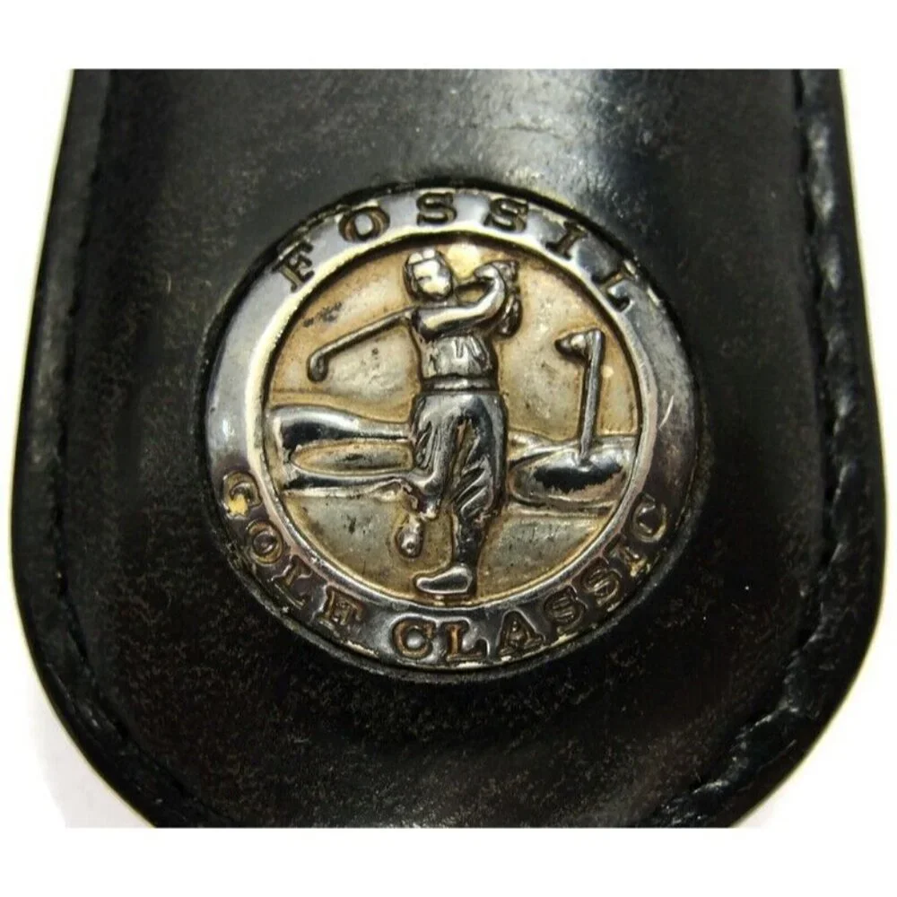 Vintage Leather Fossil Golf Classic Money Clip Men Wallet